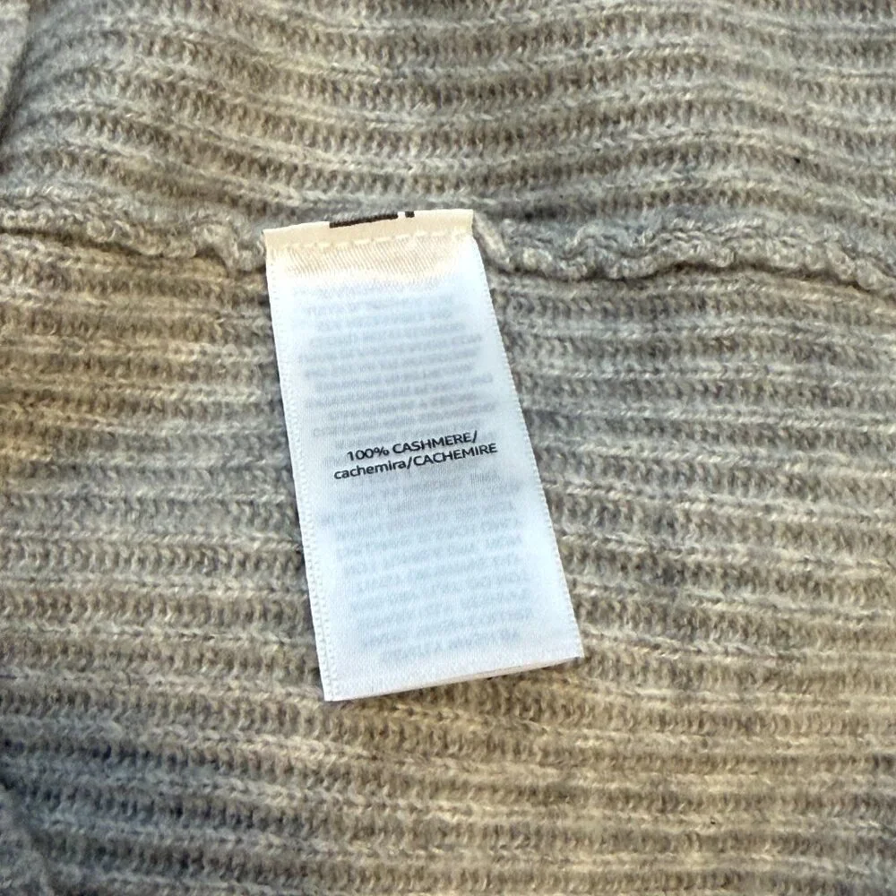 Lark & Ro 100% Cashmere Off Shoulder Ribbed Sweater Gray Size Large - Picture 14 of 15